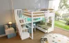 Sweiko Lit mezzanine 140x200 avec bureau et étagères, deux Voir les images du produit 15