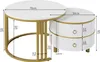 OKWISH Table Basse Ronde 2-en-1 - Ensemble de Tables Voir les images du produit 4
