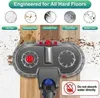 A vacuum cleaner attachment for cleaning hard floors, shown in action with various floor types and debris. Produktbild-Vorschau