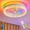 68W Leise Deckenventilator,Kristall Deckenleuchte RGB Produktbild-Vorschau 3
