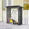 Outsunny Kaminholzregal Außen Stahl 150 x 66,5 x 150 cm Produktbild-Vorschau 7