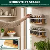 Étagères à épices Eluno, lot de 2 avec base en bambou, en Voir les images du produit 6