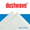 A marketing image for dustwave brand micro-filters, showing two white filters against a white and blue background. Produktbild-Vorschau