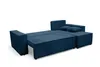 A blue sofa bed is shown against a white background, partially unfolded. Voir les images du produit