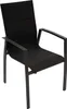 A black outdoor chair with an aluminum frame and fabric seat and back. Produktbild-Vorschau