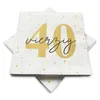 20 Servietten zum 40. Geburtstag 33 x 33 cm - weiß gold Produktbild-Vorschau 1