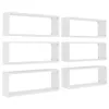 vidaXL Étagères cubes 6 pcs. Blanc 60x15x23 cm Bois Voir les images du produit 3