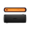 A product shot of a black electronic device with an orange light bar above it. Voir les images du produit