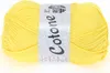 A ball of yellow yarn with a label wrapped around it. Produktbild-Vorschau