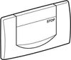 A line drawing of a toilet flush plate. Náhľad obrázku produktu