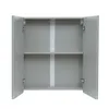An open gray cabinet with two shelves. Produktbild-Vorschau