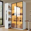Multifunktionsschrank 110,5×35×160 cm, Vitrine mit Glastür Produktbild-Vorschau 5