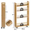 Schmales Rollregal aus Bambus – 4 Ablagen, 45x15x81cm, Produktbild-Vorschau 2