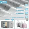 A collage of images showing storage solutions and fabric layers. Voir les images du produit
