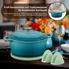 Emaille Bräter 24cm/4L Blaugrün Gusseisen Schmortopf mit Produktbild-Vorschau 6