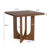 A wooden dining table with dimensions shown. Voir les images du produit
