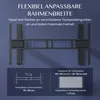A diagram of a desk frame with text overlays describing its features and dimensions. Voir les images du produit