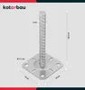A product shot of a metal post anchor with dimensions indicated by lines and text. Anteprima dell’immagine prodotto
