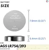 10 batterie alcaline a bottone AG5 LR754 LR750 LR754W 393 Anteprima dell’immagine prodotto 2