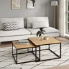 Table basse 2pcs carrée blanche en bois, table de salon, Voir les images du produit 8