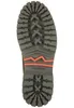 The sole of a brown boot with a distinctive tread pattern and orange accents. Produktbild-Vorschau
