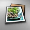 Gerahmtes Poster - Schwarzer Rahmen - Boot Klippen Natur Produktbild-Vorschau 3