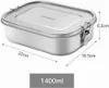 Edelstahl Brotdose Metall Lunchbox mit 5 Fächern 1400ml Produktbild-Vorschau 3