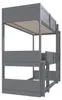 Dreibett Etagenbett 90 x 200 cm, modulares Kinderbett mit 3 Produktbild-Vorschau 4
