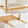Close-up shots of a bamboo laundry basket with fabric liners. Náhled obrázku produktu