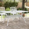 vidaXL Gartentisch Weiß 150x90x72 cm Aluminiumguss Produktbild-Vorschau 2