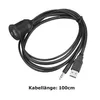 Q74C Auto Verlängerungskabel 1m – 3,5mm AUX + USB 2.0 Produktbild-Vorschau 4