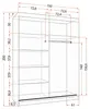 Schwebetürenschrank Kleiderschrank 150 cm Weiß/Weiß mit Produktbild-Vorschau 7