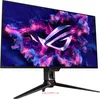 A gaming monitor with a futuristic design and a vibrant abstract wallpaper displayed on its screen. Náhled obrázku produktu
