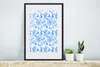 MuchoWow® MuchoWow® Gerahmtes Poster Blumen - Muster - Blau Produktbild-Vorschau 4