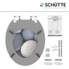 A toilet seat with a stone pattern, along with its mounting hardware and instructions, laid out on a white background. Anteprima dell’immagine prodotto