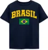 Spreadshirt Brasil Schriftzug Brasilien Flagge Retro Kinder Produktbild-Vorschau 1