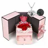 Ewige Echte Rose mit Herz Halskette (Ich Liebe Dich in 100 Produktbild-Vorschau 2