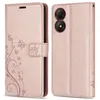 A rose gold flip case for a smartphone is shown from the front and back. Produktbild-Vorschau