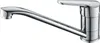 A studio shot of a chrome kitchen faucet against a white background. Produktbild-Vorschau