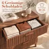 Comodino INONEFT con 6 cassetti in rattan, 100x34x73 cm, Anteprima dell’immagine prodotto 5