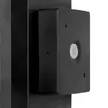 A close-up view of a black outdoor wall light with a motion sensor. Produktbild-Vorschau