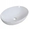 Lavabo da appoggio in Vetroceramica bianco ovale elegante Anteprima dell’immagine prodotto 1