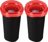 Two vacuum cleaner filters with red tops and black foam bodies are shown side-by-side against a white background. Produktbild-Vorschau