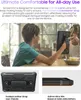 A person is holding a tablet, with close-up shots of the tablet's case and side. Produktbild-Vorschau