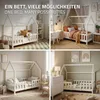 ML-Design Kinderbett 70x140cm mit Rausfallschutz, Dach & Produktbild-Vorschau 5