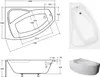 Badewanne - Asymetrisch RIMA  170X110 cm LINKS mit Schürze, Produktbild-Vorschau 5