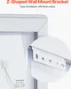 Close-up view of the back of a mirror showing a Z-shaped wall mount bracket and a label. Anteprima dell’immagine prodotto