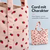 Cord Schultertasche mit Erdbeermuster – Tote Bag mit Produktbild-Vorschau 6