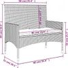 vidaXL Gartenbank 2-Sitzer mit Kissen Schwarz Poly Rattan - Produktbild-Vorschau 11