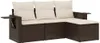 vidaXL 4-tlg. Garten-Sofagarnitur mit Kissen Braun Poly Produktbild-Vorschau 1